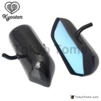 F1 Style Carbon Fiber Racing Side Mirror with Wide Angle Clear Lens