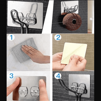Butterfly Hook with Flexible Sticker, Chrome Plated Metal, Easy Wall Mount Price in Pakistan | LAPTAB
