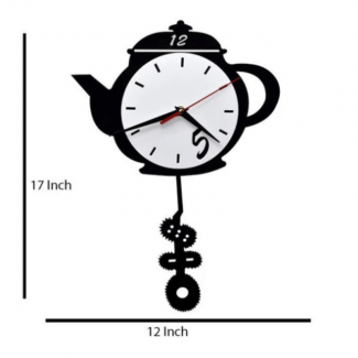 Tea Kettle Shaped Wall Clock with Spoon and Fork Design, Quartz Movement Price in Pakistan | LAPTAB