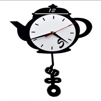 Tea Kettle Shaped Wall Clock 