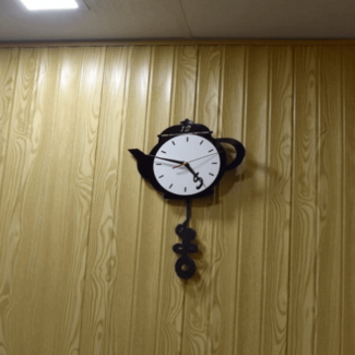 Tea Kettle Shaped Wall Clock with Spoon and Fork Design, Quartz Movement Price in Pakistan | LAPTAB