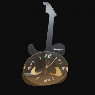 Guitar Shaped Wall Clock Black with Quartz Movement for Home or Office Decor Price in Pakistan | LAPTAB