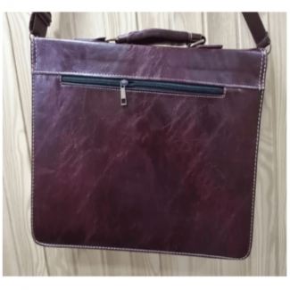 Leatherette Laptop Bag Brown with Padded Compartment, Zippered Pockets, Adjustable Straps Price in Pakistan | LAPTAB
