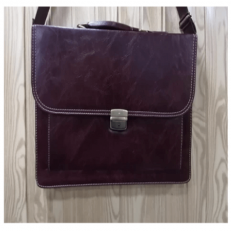 Leatherette Laptop Bag Brown with Padded Compartment, Zippered Pockets, Adjustable Straps Price in Pakistan | LAPTAB