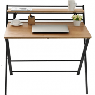 Foldable Computer Desk Small Lazy Laptop Table, Steel Frame, 31.5