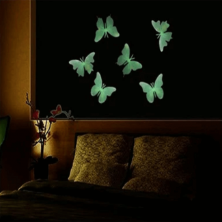 Set of 3 Packs - Night Glowing Magic Butterflies for Kids Rooms