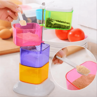 4-Layer 360? Rotating Seasoning Rack with Transparent Boxes for Kitchen Storage Price in Pakistan | LAPTAB