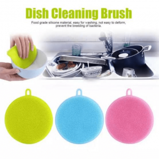Antibacterial Silicone Smart Sponge with Double-Side Brush for Dishwashing and Cleaning Price in Pakistan | LAPTAB