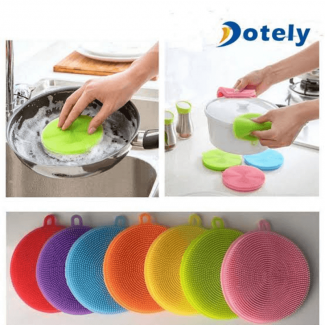 Antibacterial Silicone Smart Sponge with Double-Side Brush for Dishwashing and Cleaning Price in Pakistan | LAPTAB