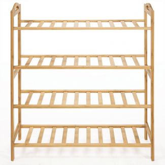 4-Tier Bamboo Wooden Shoe Rack Shelf Organizer, Waterproof, Easy Assembly Price in Pakistan | LAPTAB