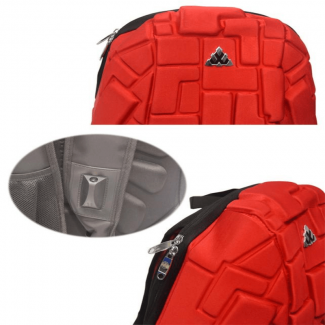 Hard Shell Backpack with Inbuilt Aux Cable Headphone Jack, Durable Red Design Price in Pakistan | LAPTAB