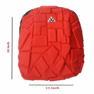 Hard Shell Backpack with Inbuilt Aux Cable Headphone Jack, Durable Red Design Price in Pakistan | LAPTAB