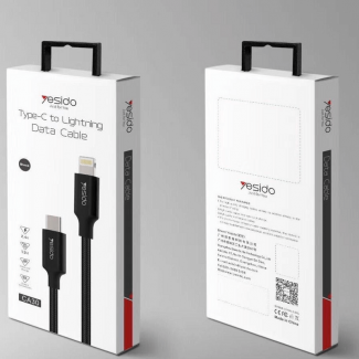 Yesido CA30 Black 2.4A Type C to Lightning Data Cable with Braided Nylon Wire Price in Pakistan | LAPTAB