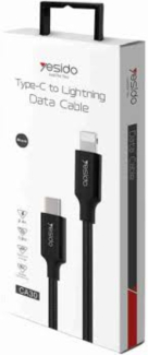 Yesido CA30 Black 2.4A Type C to Lightning Data Cable with Braided Nylon Wire Price in Pakistan | LAPTAB