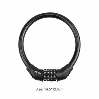 Anti-Theft 4-Digit Combination Security Cable Lock for Bicycle, Black Zinc Alloy Price in Pakistan | LAPTAB