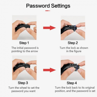 Anti-Theft 4-Digit Combination Security Cable Lock for Bicycle, Black Zinc Alloy Price in Pakistan | LAPTAB