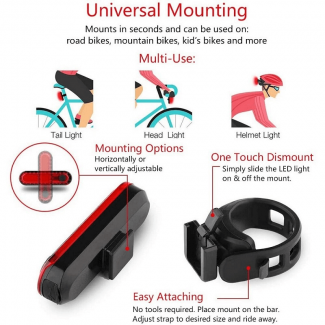 Rechargeable Waterproof Bicycle Rear Tail Light with Four-Speed Modes, Lightweight and Easy to Install Price in Pakistan | LAPTAB