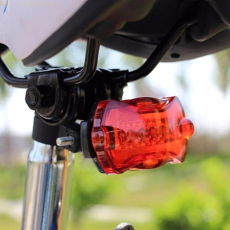 5 LED Rear Tail Bicycle Back Light with Reflective Bowl, Durable Plastic, Easy Install