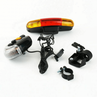 7 LED Bicycle Turn Signal Brake Light with 8-Sound Horn, Battery Powered
