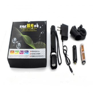 Rechargeable Bicycle Mechanical Rotating Zoom LED Flashlight with Cree XPE, 240 Lumens, 3 Modes Price in Pakistan | LAPTAB