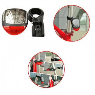 Solar Powered Bicycle Rear LED Tail Light with Rechargeable Battery Waterproof