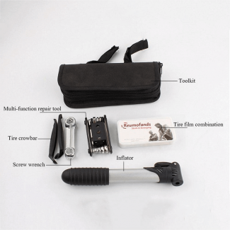 Multi Function Universal Bicycle Repair Tool Kit with Pump, Crowbar, Wrench, and Tire Repair Set Price in Pakistan | LAPTAB