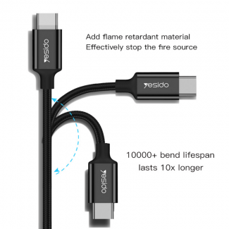 Yesido CA-29 Data Cable with Reversible Design and Braided Nylon Wire for Fast Transfer Price in Pakistan | LAPTAB