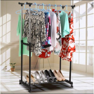 Stainless Steel Double Pole Cloth hanging Rack