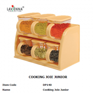 6 Piece Masala Pack Spice Rack with Wall Mount, Transparent Jars, and Spoons