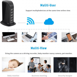 Spy Camera Hidden WiFi USB Tower Socket with 5 USB Ports, 4K Video, Night Vision, Motion Detection Price in Pakistan | LAPTAB
