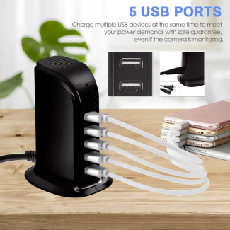 Spy Camera Hidden WiFi USB Tower Socket with 5 USB Ports, 4K Video, Night Vision, Motion Detection Price in Pakistan | LAPTAB