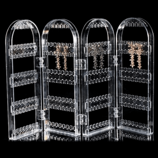 Clear Acrylic Foldable 4-Fold Jewelry Holder Display for Earrings, Bracelets, Necklaces Price in Pakistan | LAPTAB