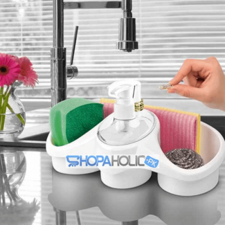 Soap Dispensing Sponge Holder - Durable, Hygienic, Water-Resistant for Soaps and Lotions