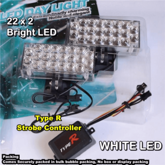 Type R LED Day Light Car Head Fog Lamp with Waterproof Housing and Adjustable Bracket Price in Pakistan | LAPTAB