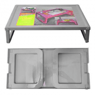 Laptab Foldable Mini Laptop Table with Front Groove, Plastic, Easy Setup Price in Pakistan | LAPTAB
