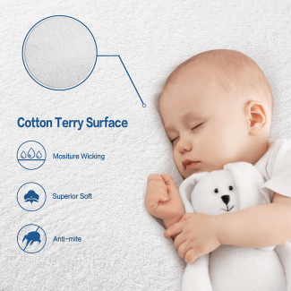 100% Waterproof Mattress Protector with Cotton Terry Top and Deep Pocket Fit up to 18 Price in Pakistan | LAPTAB