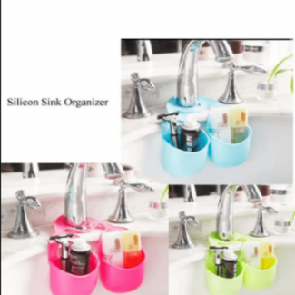 Stylish Silicone Sink Organizer Double Cup Toothbrush Holder Wall Mounted Price in Pakistan | LAPTAB