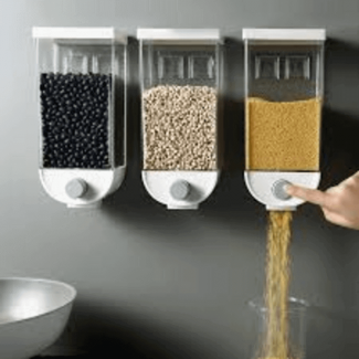 Kitchen Food Storage Container Cereal Dispenser with Transparent ABS Body