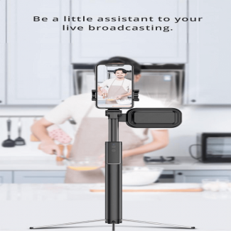 Portable Metal Selfie Stick Live Support Bluetooth Remote Control