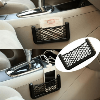 Nice Car Seat Side Back Pocket Storage String Bag with Phone Holder and 3M Adhesive Tape