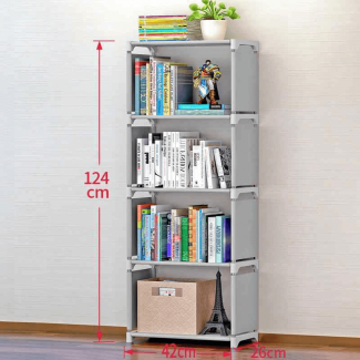 5 Layers Steel Pipe Storage Shelf for Books, Durable, Water and Dust Proof, Easy to Assemble