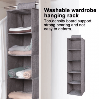 Washable Wardrobe Hanging Rack with Foldable Design and Durable Linen Fabric Organizer Price in Pakistan | LAPTAB