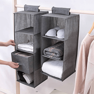 Washable Wardrobe Hanging Rack with Foldable Design and Durable Linen Fabric Organizer Price in Pakistan | LAPTAB