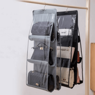 6 Pockets Multi-Functional Hanging Purse Organizer for Cosmetics and Toiletries