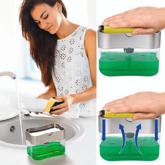Soap Dispenser and Caddy with 3 Sponges, BPA-Free, Corrosion-Resistant Material Price in Pakistan | LAPTAB
