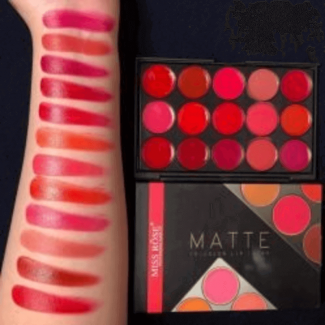 Miss Rose Matte 15 Color Lip Cream Palette - Long-Lasting, Moisturizing, Waterproof Lip Colors Price in Pakistan | LAPTAB