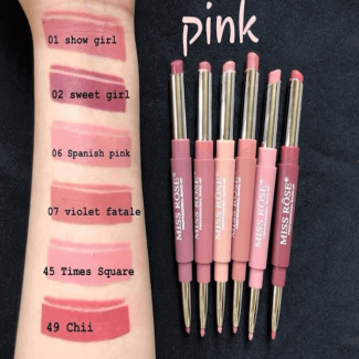 Miss Rose Nude Lipstick with Double End Lip Liner, Moisturizing and Long-Lasting Price in Pakistan | LAPTAB