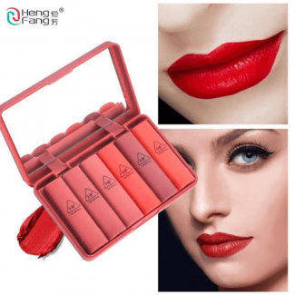 Heng Feng Mini Matte Lipstick Set, Pack of 6, Portable and Pigmented Colors Price in Pakistan | LAPTAB