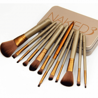 Naked 3 Makeup Brush Set, 12 Synthetic Fiber Brushes for Daily Use Price in Pakistan | LAPTAB