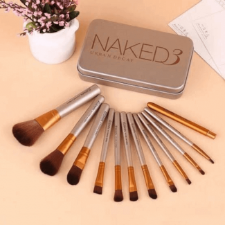 Naked 3 Makeup Brush Set, 12 Synthetic Fiber Brushes for Daily Use Price in Pakistan | LAPTAB